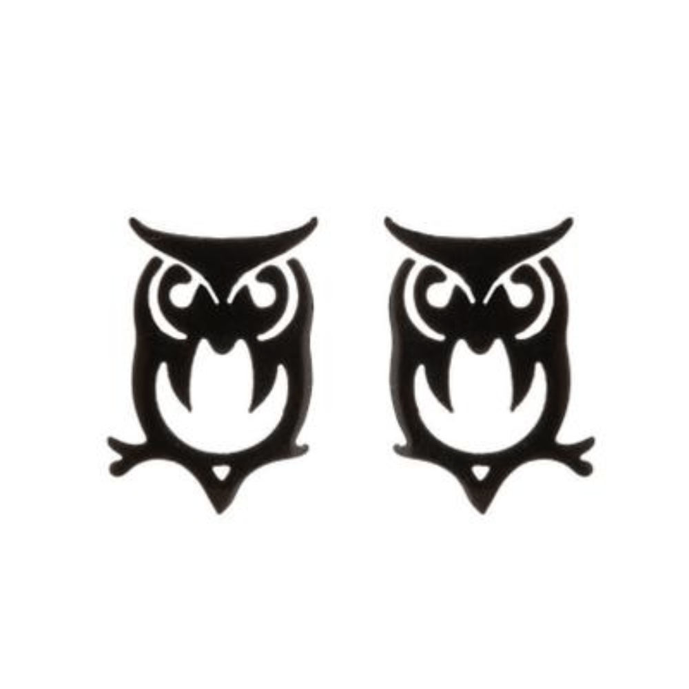tiny coconut owl charm stainless steel stud earrings jewelry earring women earrings