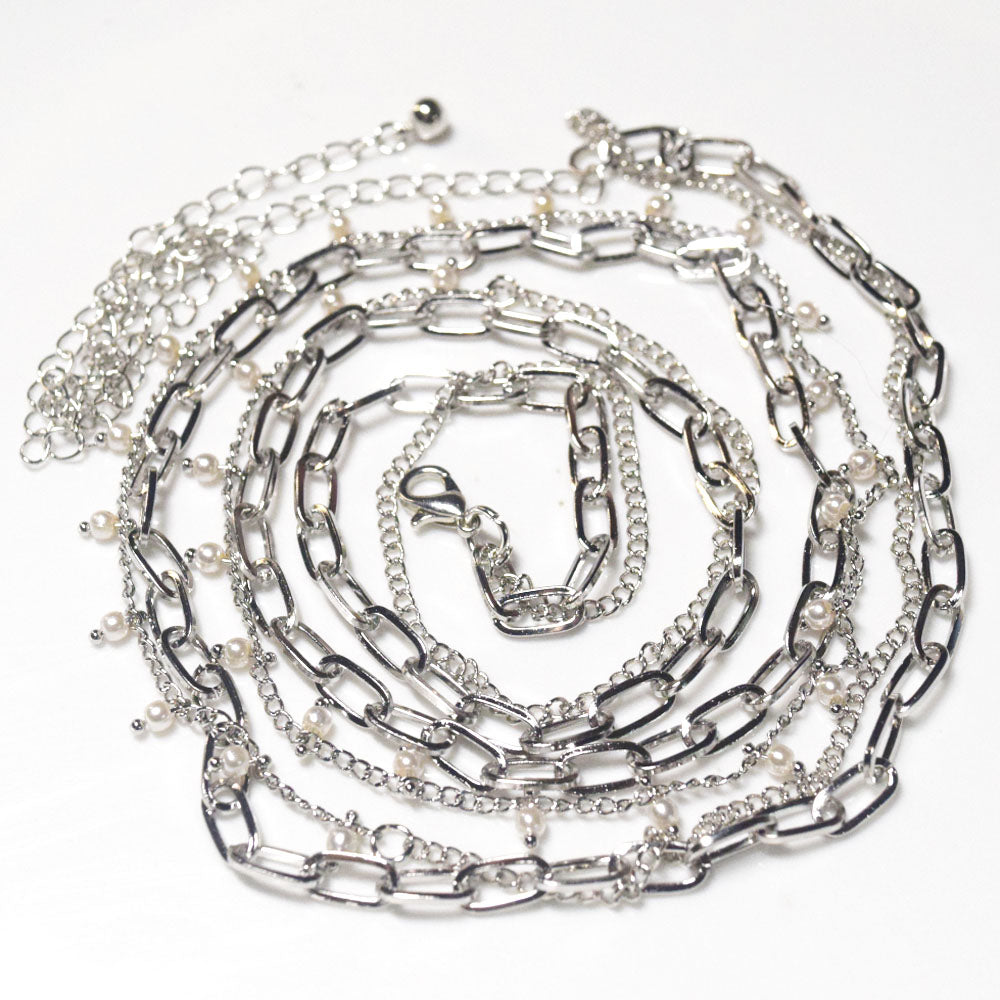 Fashion alloy artificial pearl butterfly mermaid natural stone charm metal waist belly ring chain jewelry body women