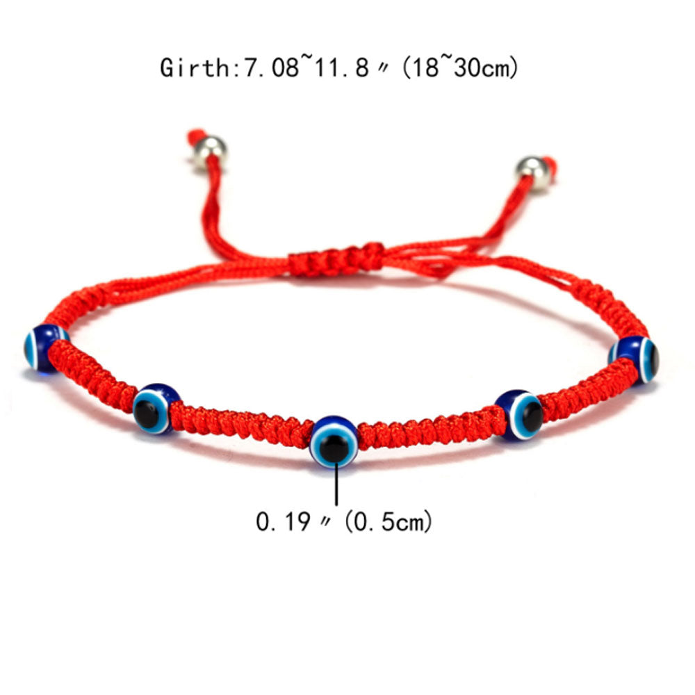 men's fashion handmade d-evil eye bracelet adjustable lucky red string rope woven bracele