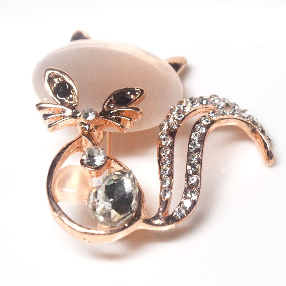 women opal stone cat flower butterfly knot rose flower charm pin brooch brooches women