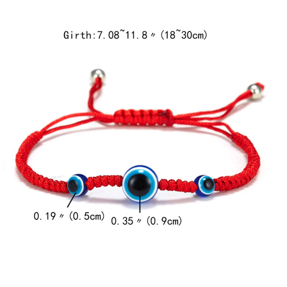 men's fashion handmade d-evil eye bracelet adjustable lucky red string rope woven bracele