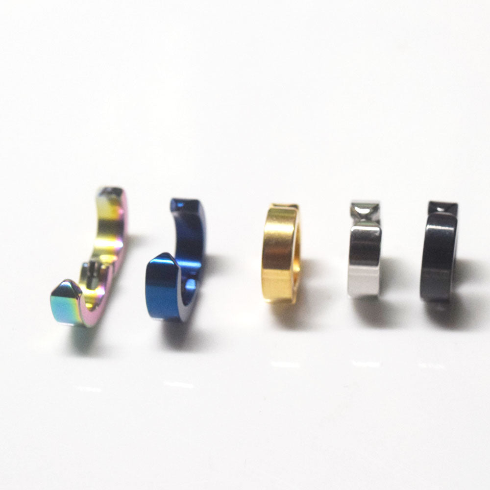 titamuim stainless steel blank small open cuff no pierced ears huggie hoop clip earring men styles unisex design