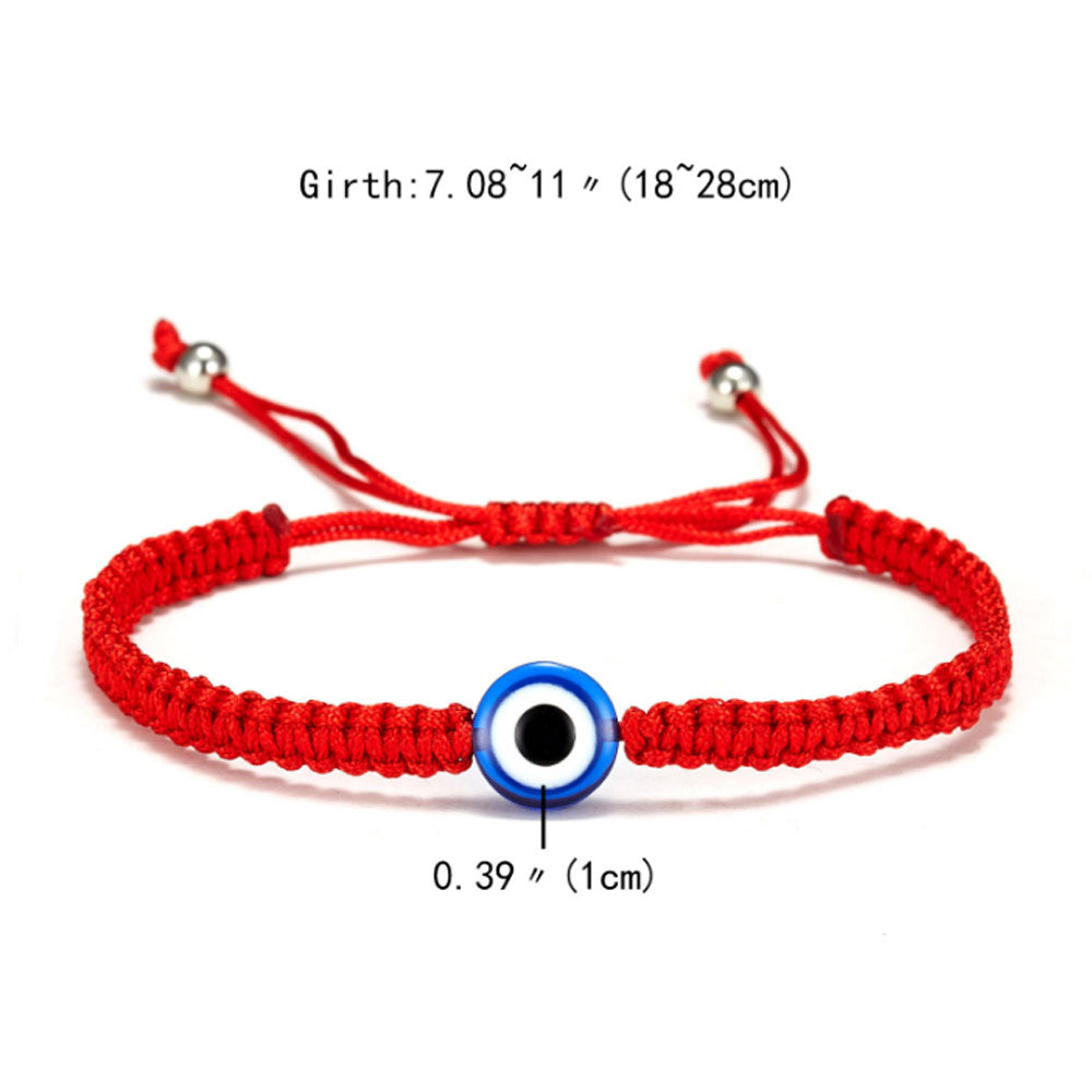 men's fashion handmade d-evil eye bracelet adjustable lucky red string rope woven bracele