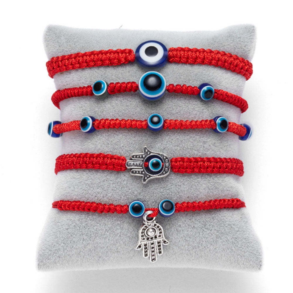 men's fashion handmade d-evil eye bracelet adjustable lucky red string rope woven bracele