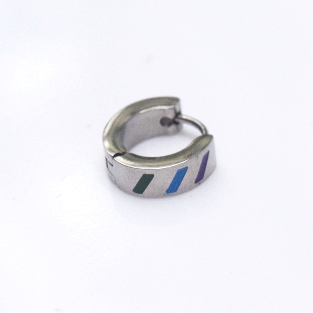 stainless steel huggie hoop gay pride lesbian earrings jewelry earring rainbow men