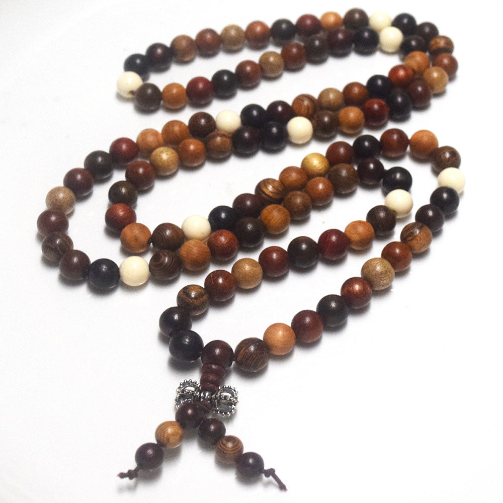 Natural multi kinds 6mm 8mm 108 mala prayer beads Buddhist bead Necklace Bracelet Wood Meditation Rosary men fashion jewelry
