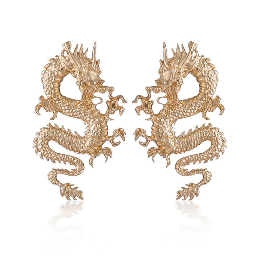 alloy gold and silver small dragon earrings jewelry for women