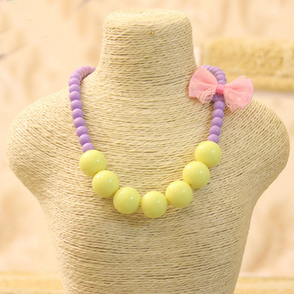 Wholesale multi colors gum plastic bead chunky necklace kids little girls Cute Princess Dress jewelry for girls party