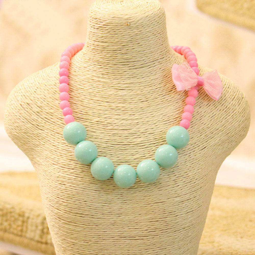 handmade toddler candy color bubblegum choker necklaces bracelet jewelry set for children wholesale