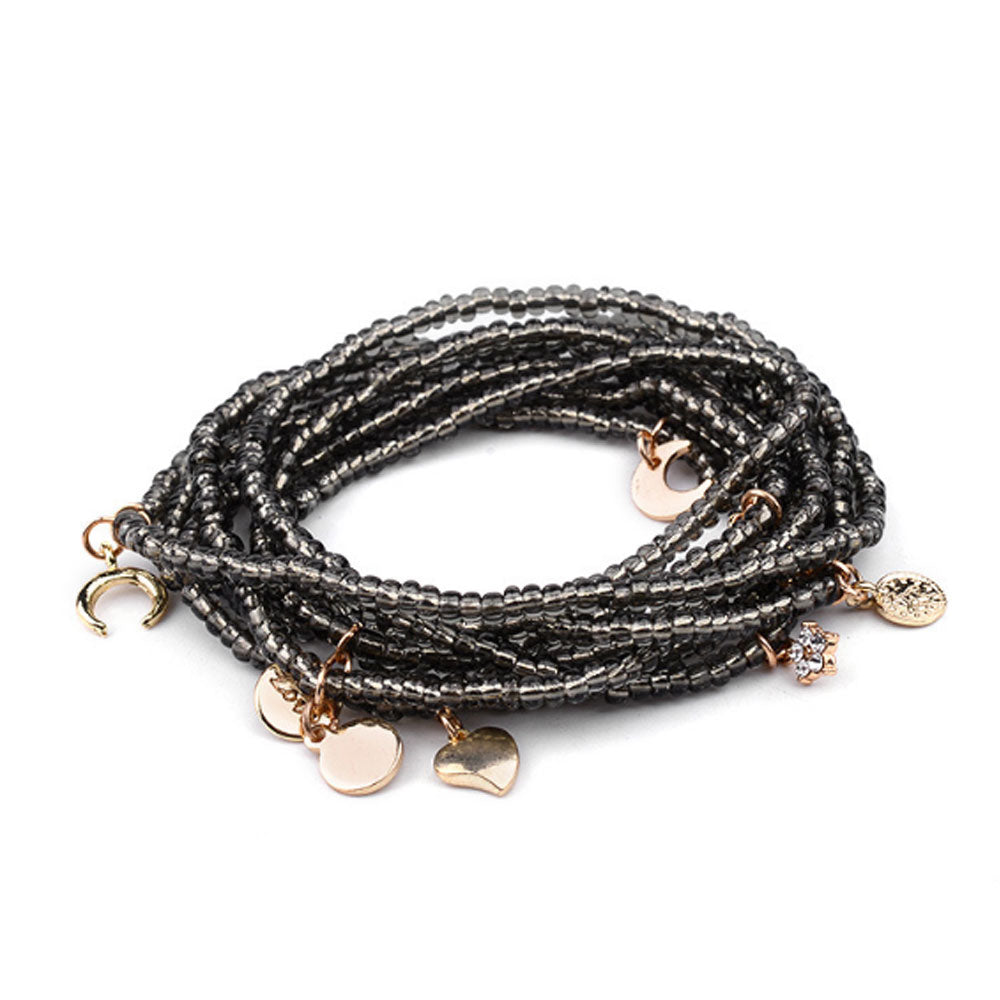big weight loss body African glass seed waist belly beads beaded layer chain with charm bohemian jewelry elastic cord 140cm