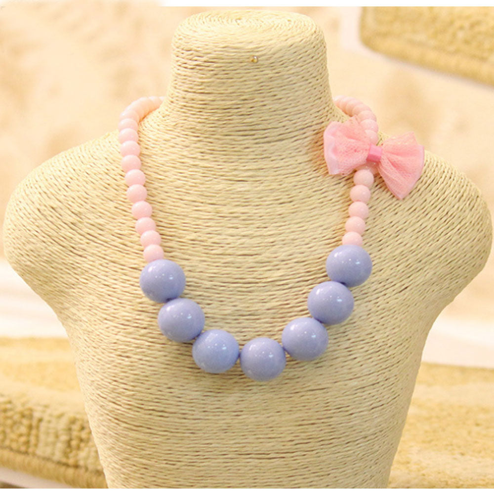 Wholesale multi colors gum plastic bead chunky necklace kids little girls Cute Princess Dress jewelry for girls party