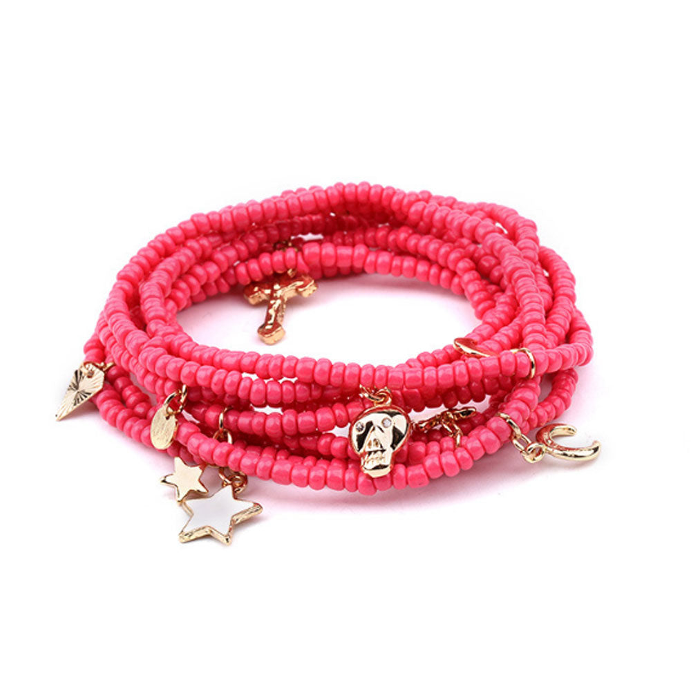big weight loss body African glass seed waist belly beads beaded layer chain with charm bohemian jewelry elastic cord 140cm