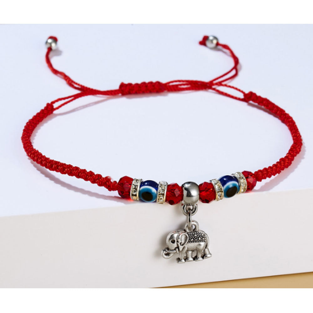 Custom Chinese knot simple red thread string bracelet hamsa hand d-evil eye lucky charm adjustable bracelet cheap red