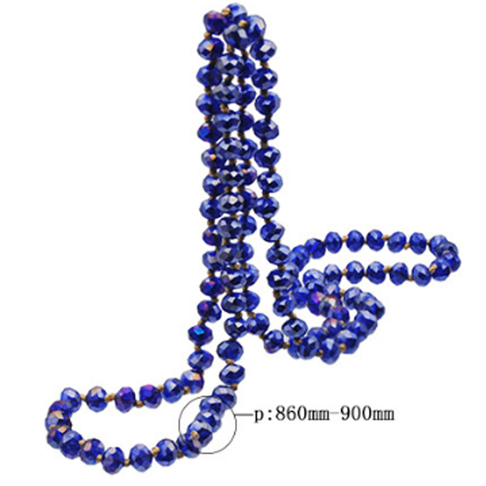colorful bohemian 8mm 35 inches long design hand knotted statement glass bead beaded necklaces jewelry