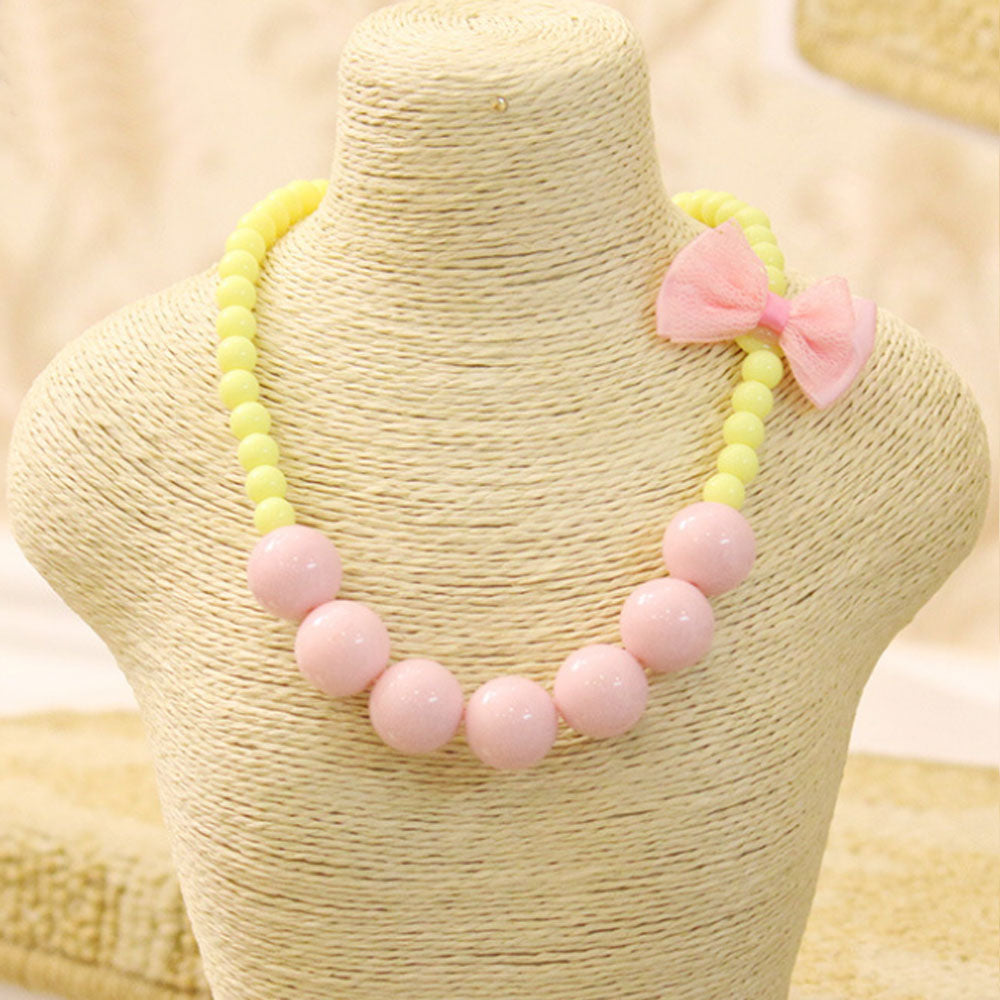 Wholesale multi colors gum plastic bead chunky necklace kids little girls Cute Princess Dress jewelry for girls party