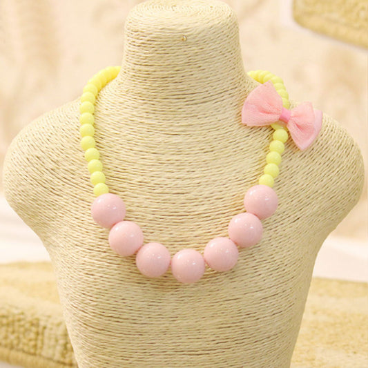 Wholesale multi colors gum plastic bead chunky necklace kids little girls Cute Princess Dress jewelry for girls party