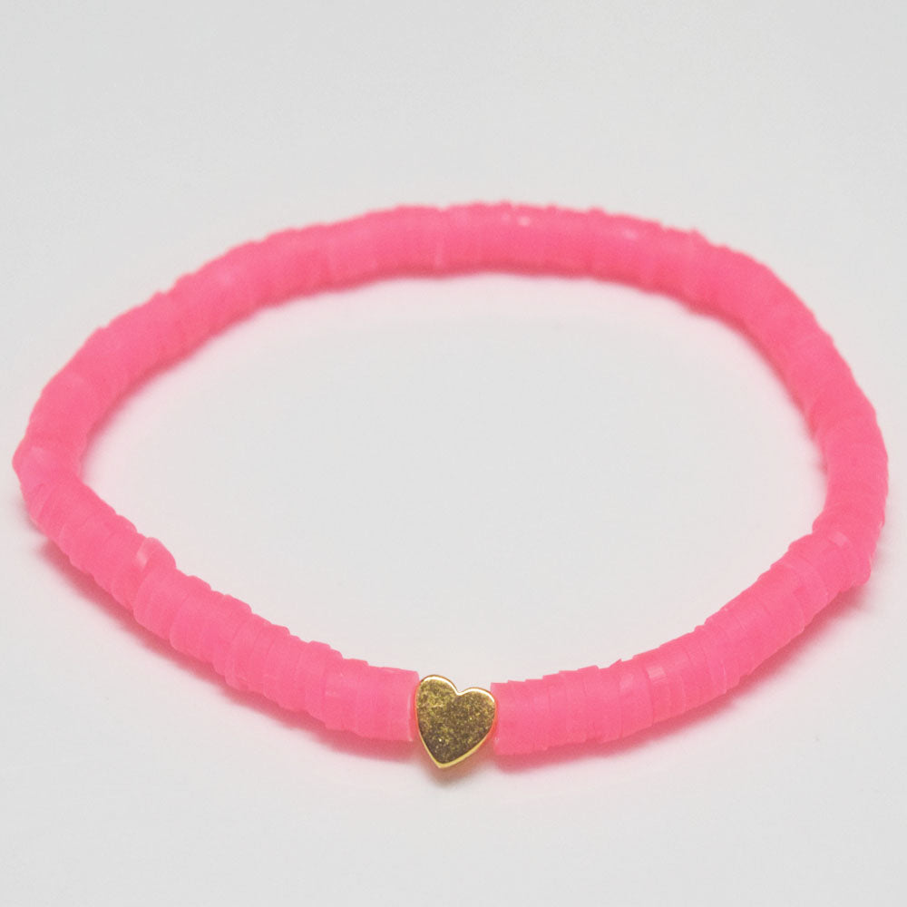 handmade bohemian soft clay polymer bead stackable bracelet women beach boho heart charm bracelets jewelry