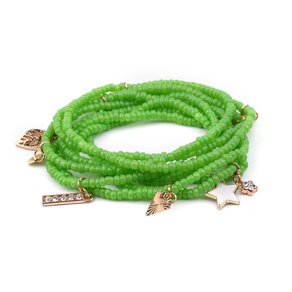 big weight loss body African glass seed waist belly beads beaded layer chain with charm bohemian jewelry elastic cord 140cm
