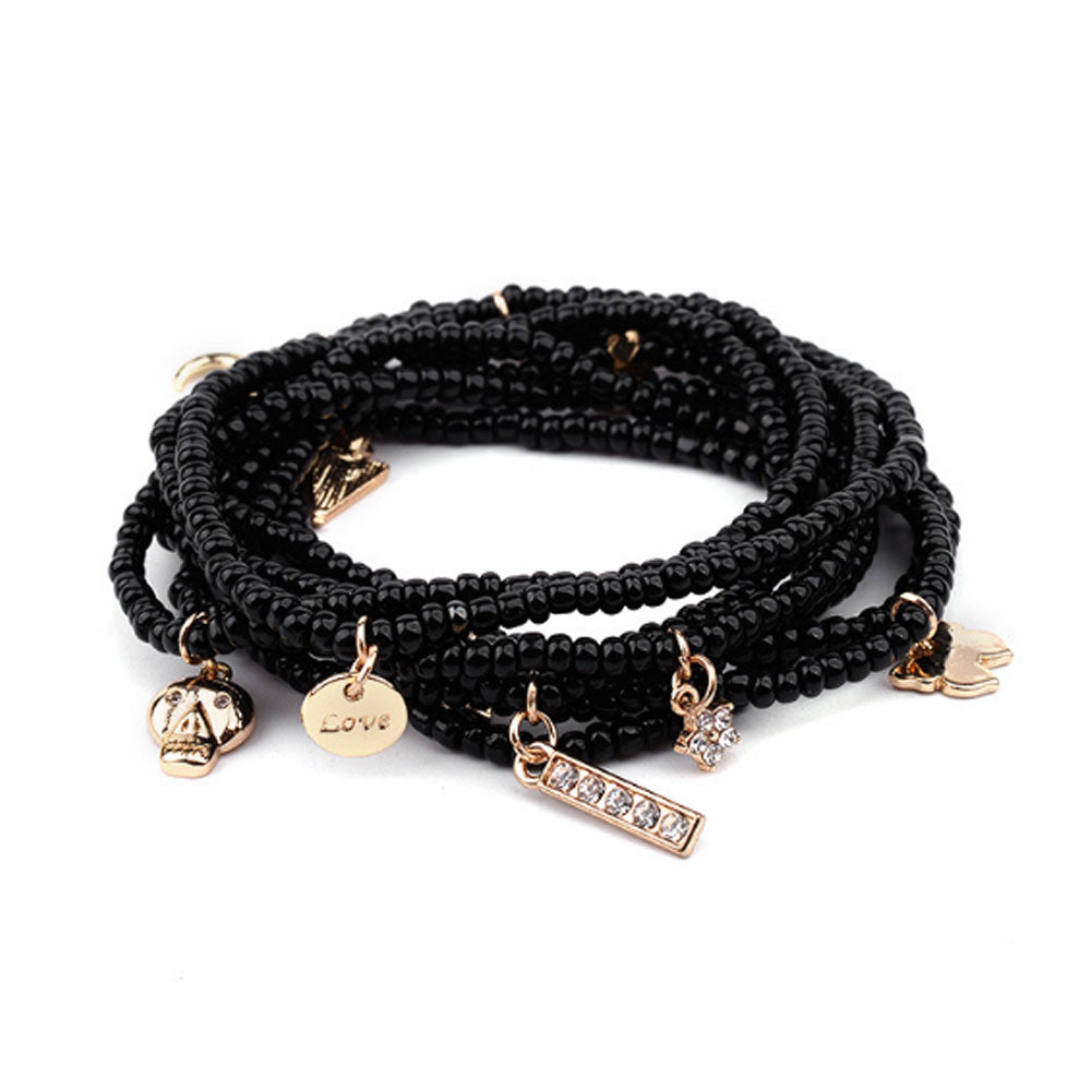 big weight loss body African glass seed waist belly beads beaded layer chain with charm bohemian jewelry elastic cord 140cm