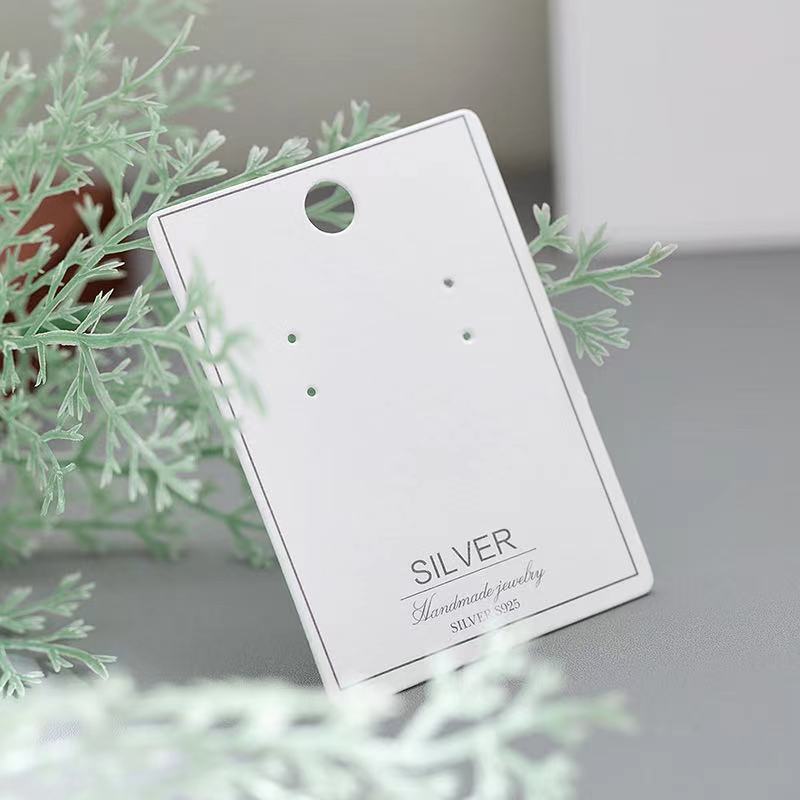 sterling silver White Paper Holder Hanging Card for Jewelry Set Pendant Necklace Earring Packaging Display