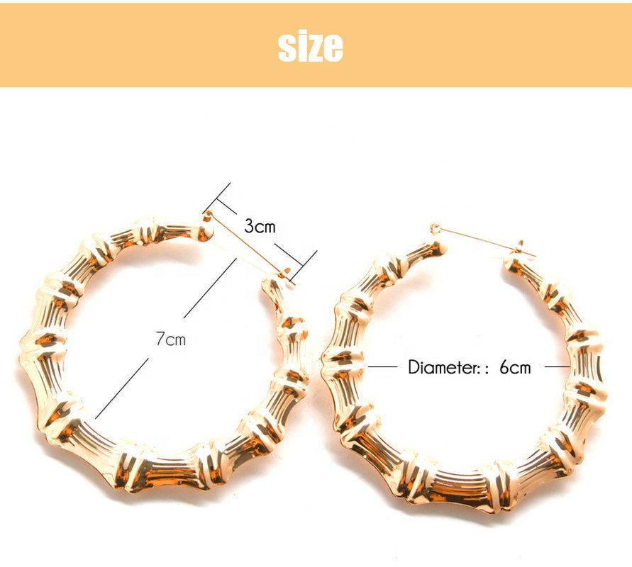 Trendy African jewelry triangle circle hoop love shape stud earrings heart jewellery gold plated hiphop bamboo jhumka earrings