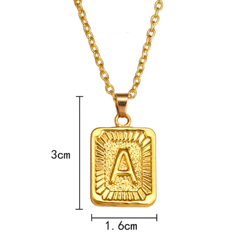fashion hip hop large alloy gold plated initial necklace alphabet letter necklace jewelry