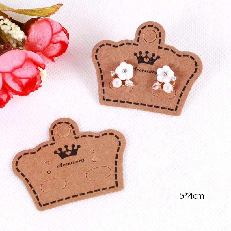 Multi sizes shapes wholesale cheap craft paper packaging display cards earrings ear studs hanging holder earring cards