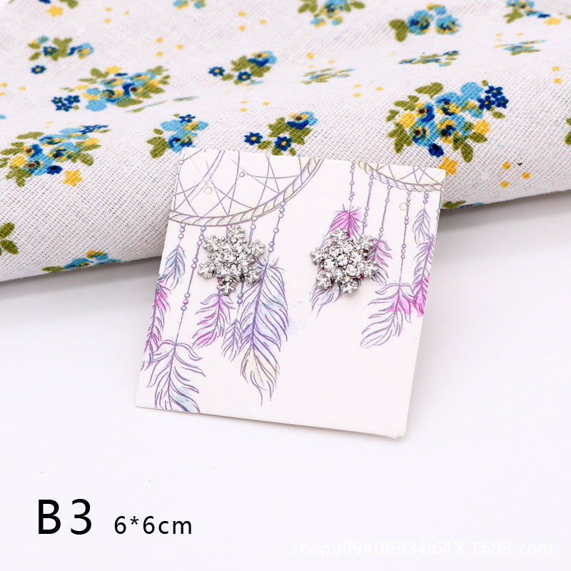 6x6cm colorful earring and necklace paper cards hanging holder display card for fashion jewelry