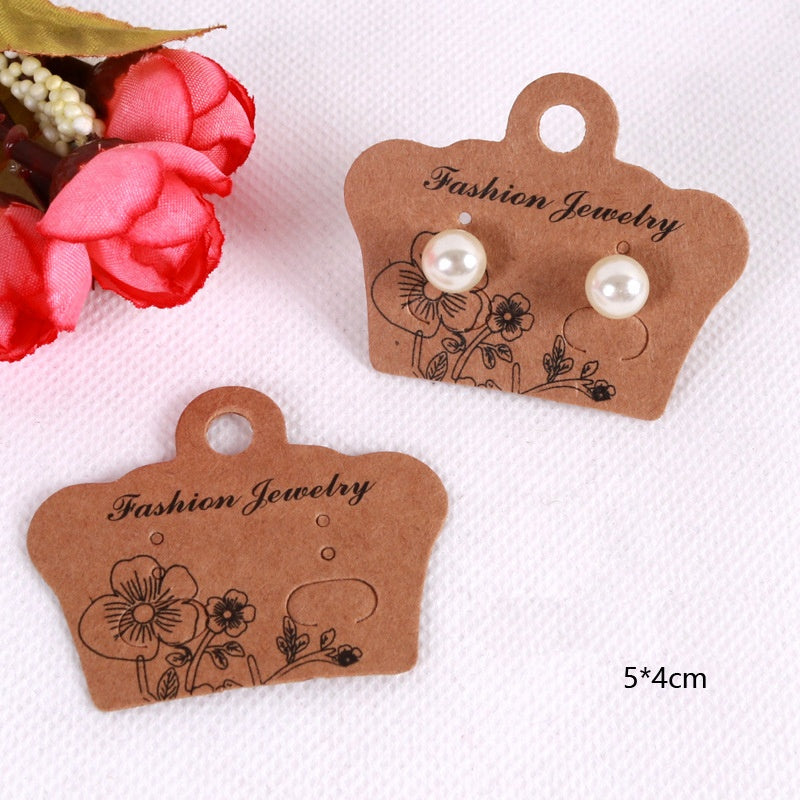 Multi sizes shapes wholesale cheap craft paper packaging display cards earrings ear studs hanging holder earring cards