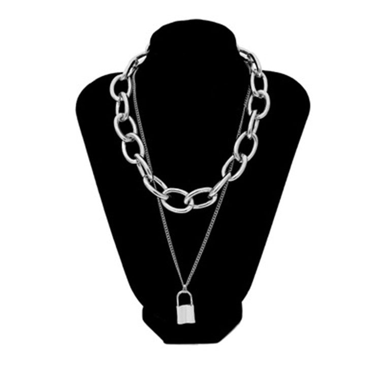 9 design multi size jewelry Joyas Bijoux necklace gold plated chain key lock necklace for Mujer women girls