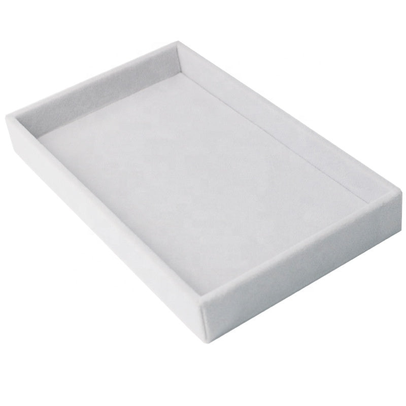 212*125*25mm Grey Velvet Showcase Storage Tray Drawer Divider for Bracelet Ring Earring Jewelry Display Tray