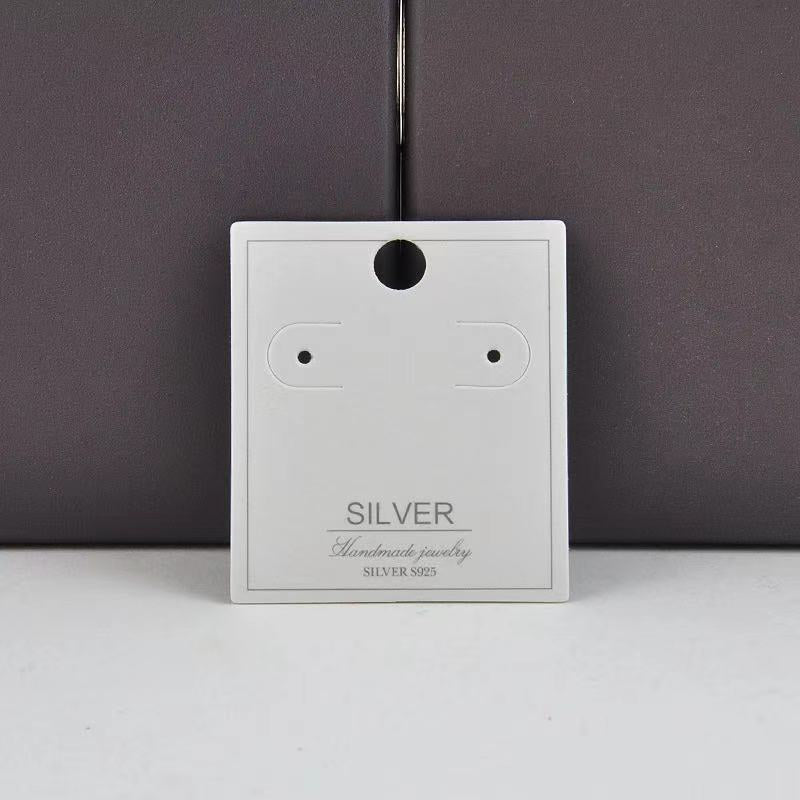 sterling silver White Paper Holder Hanging Card for Jewelry Set Pendant Necklace Earring Packaging Display