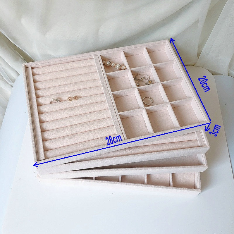 middle size luxury jewelry shop chain store showcase storage tray necklace earring ring bracelet packaging display tray