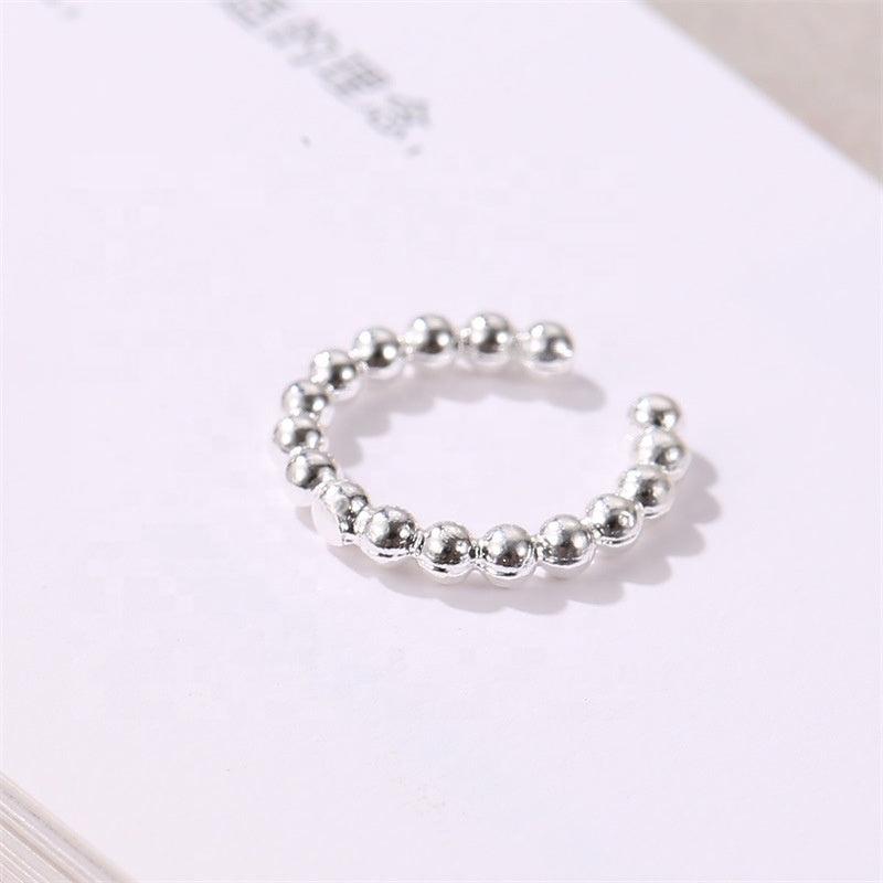 U shaped ear bone clip simple ear clasp beads earrings ear cuff ring clip on earrings