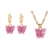 Fashion trendy accessories acrylic butterfly charm pendan necklace andt earrings jewelry set