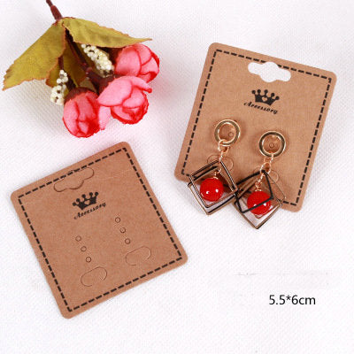 Multi sizes shapes wholesale cheap craft paper packaging display cards earrings ear studs hanging holder earring cards