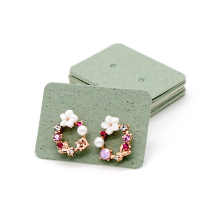 100pcs a pack small tiny earring cards wholesale kraft paper ear stud earrings display card 2.5x3.5cm for women fashion jewelry