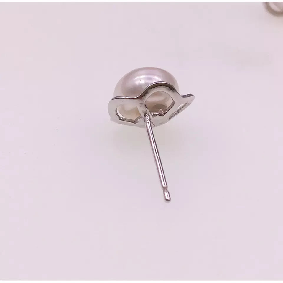 925 sterling silver with freshwater pearl bead stud earring for women earrings jewelry for girls