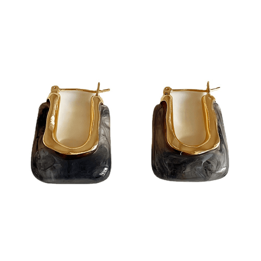 fancy iridescent fan shaped acetate acrylic plastic resin juhu geometric dangle earring women earrings