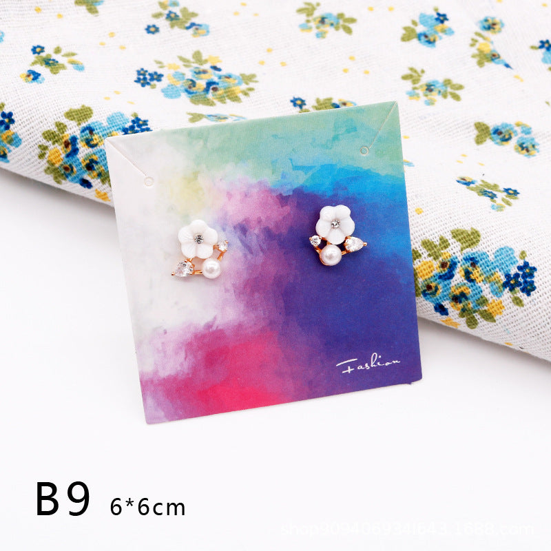 6x6cm colorful earring and necklace paper cards hanging holder display card for fashion jewelry