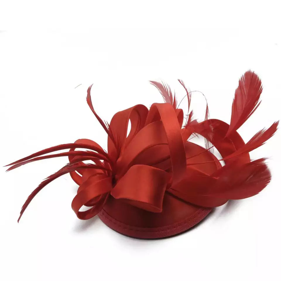 classical women feather sinamay cambric hats party wedding church bridal clip headwear fascinator hats for ladies