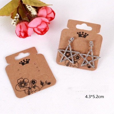 Multi sizes shapes wholesale cheap craft paper packaging display cards earrings ear studs hanging holder earring cards