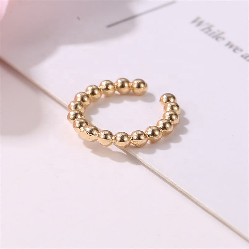 U shaped ear bone clip simple ear clasp beads earrings ear cuff ring clip on earrings