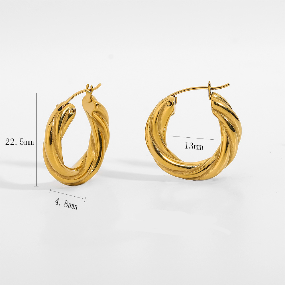 stainless steel elegant geometric bold hoop earring jewelry hoops women 1 buyer