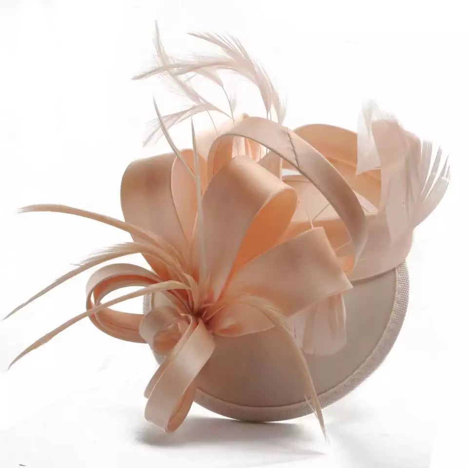 classical women feather sinamay cambric hats party wedding church bridal clip headwear fascinator hats for ladies