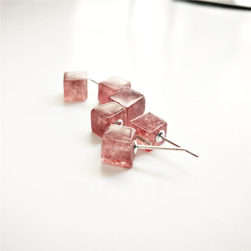 raw quartz crystal stone earring 925 sterling silver stud earring women earrings jewelry