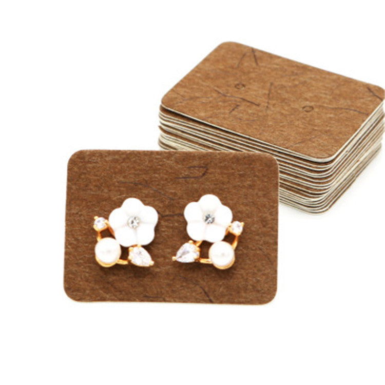 100pcs a pack small tiny earring cards wholesale kraft paper ear stud earrings display card 2.5x3.5cm for women fashion jewelry