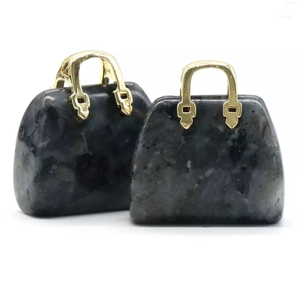 natural crystal amethyst tiger eye agate jade howlite pink quartz green stone handbag pendant only no chain necklace