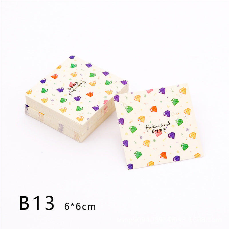 6x6cm colorful earring and necklace paper cards hanging holder display card for fashion jewelry