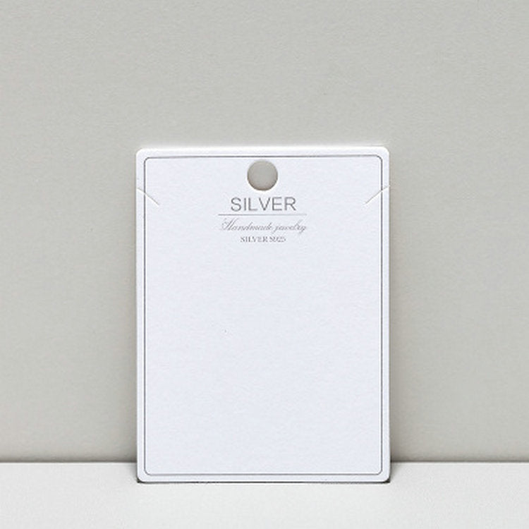 sterling silver White Paper Holder Hanging Card for Jewelry Set Pendant Necklace Earring Packaging Display
